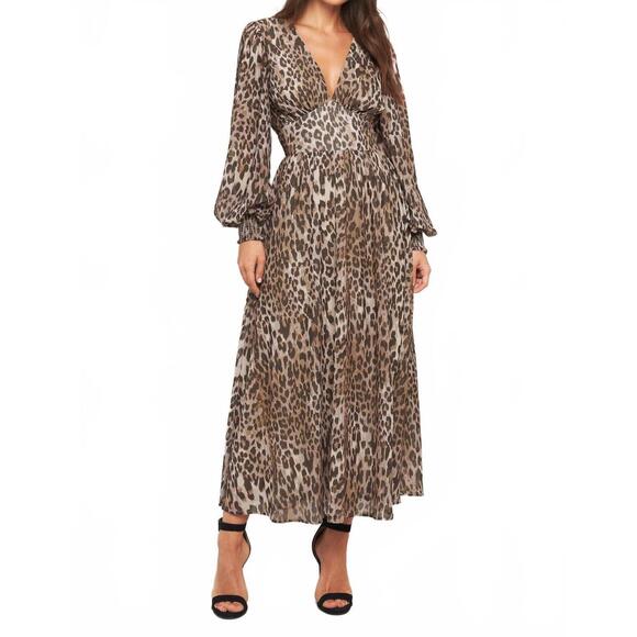 FLYING TOMATO Dresses & Skirts - NEW FLYING TOMATO jungle whisper midi dress in taupe brown